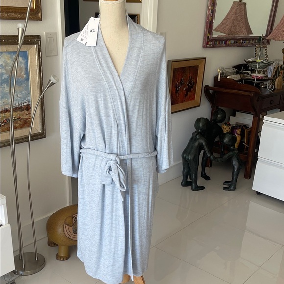 UGG W Monrose Soft & Cozy Blue/Gray Luxurious Bathrobe